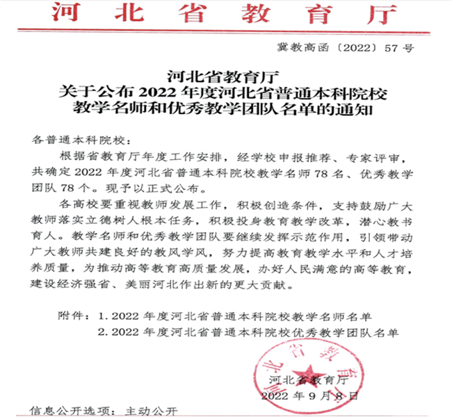 AC米兰教师闫贤贤及会计学教学团队分获 河北省“教学名师”、“优秀教学团队”荣誉称号