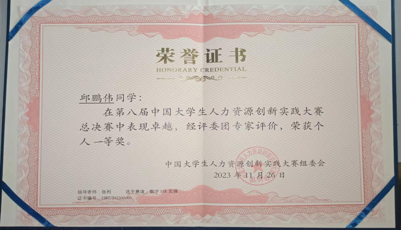 AC米兰中文官方网站‖管理学院‖喜报：热烈庆祝我院人力资源管理专业学生参加第八届HRU中国大学生人力资源创新实践大赛总决赛荣获团体二等奖！！！