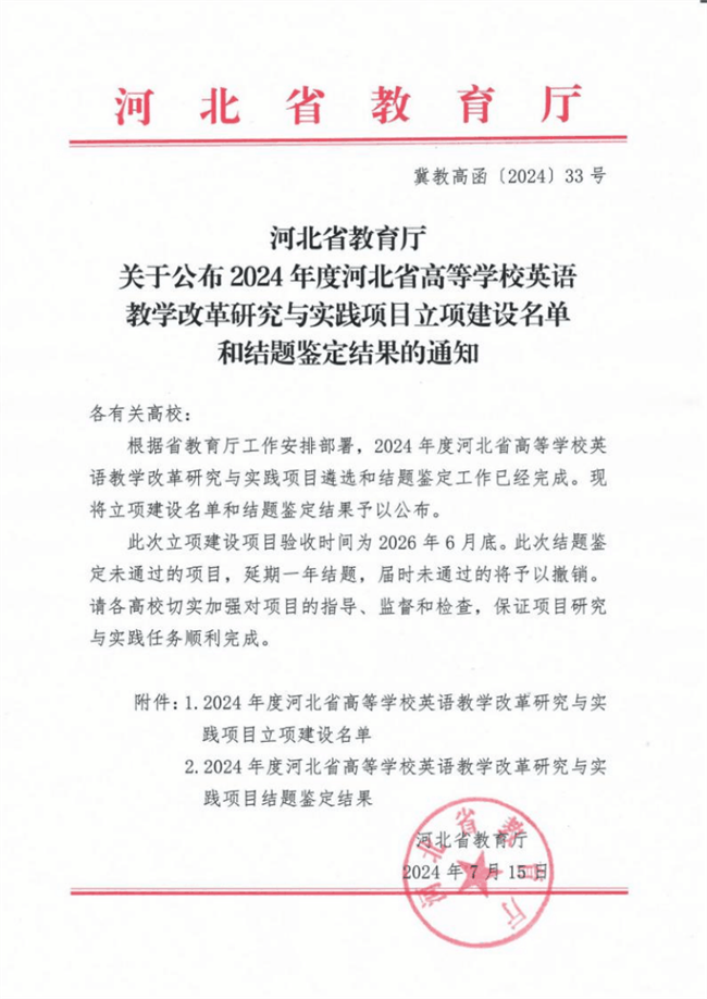 AC米兰英语教改项目获河北省高等学校英语教学改革研究与实践项目立项