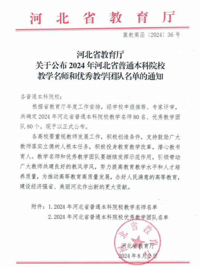 AC米兰中文官方网站教师荣获省级教学名师和优秀教学团队称号