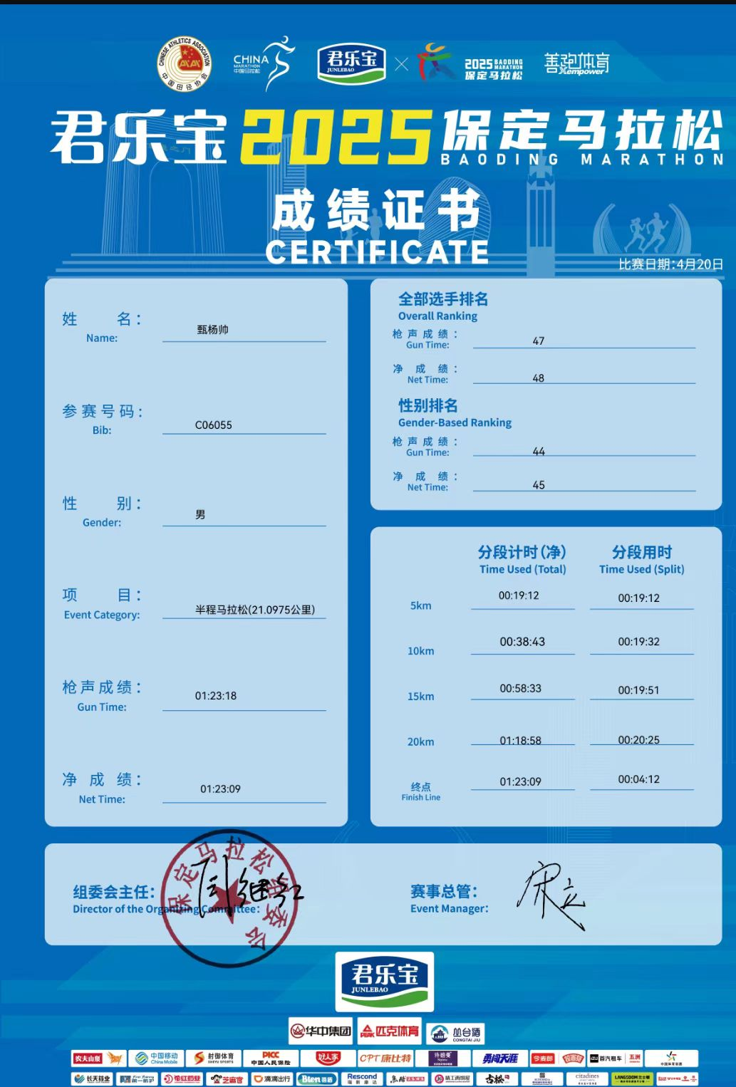 喜报|AC米兰学子在君乐宝2025马拉松比赛中斩获佳绩