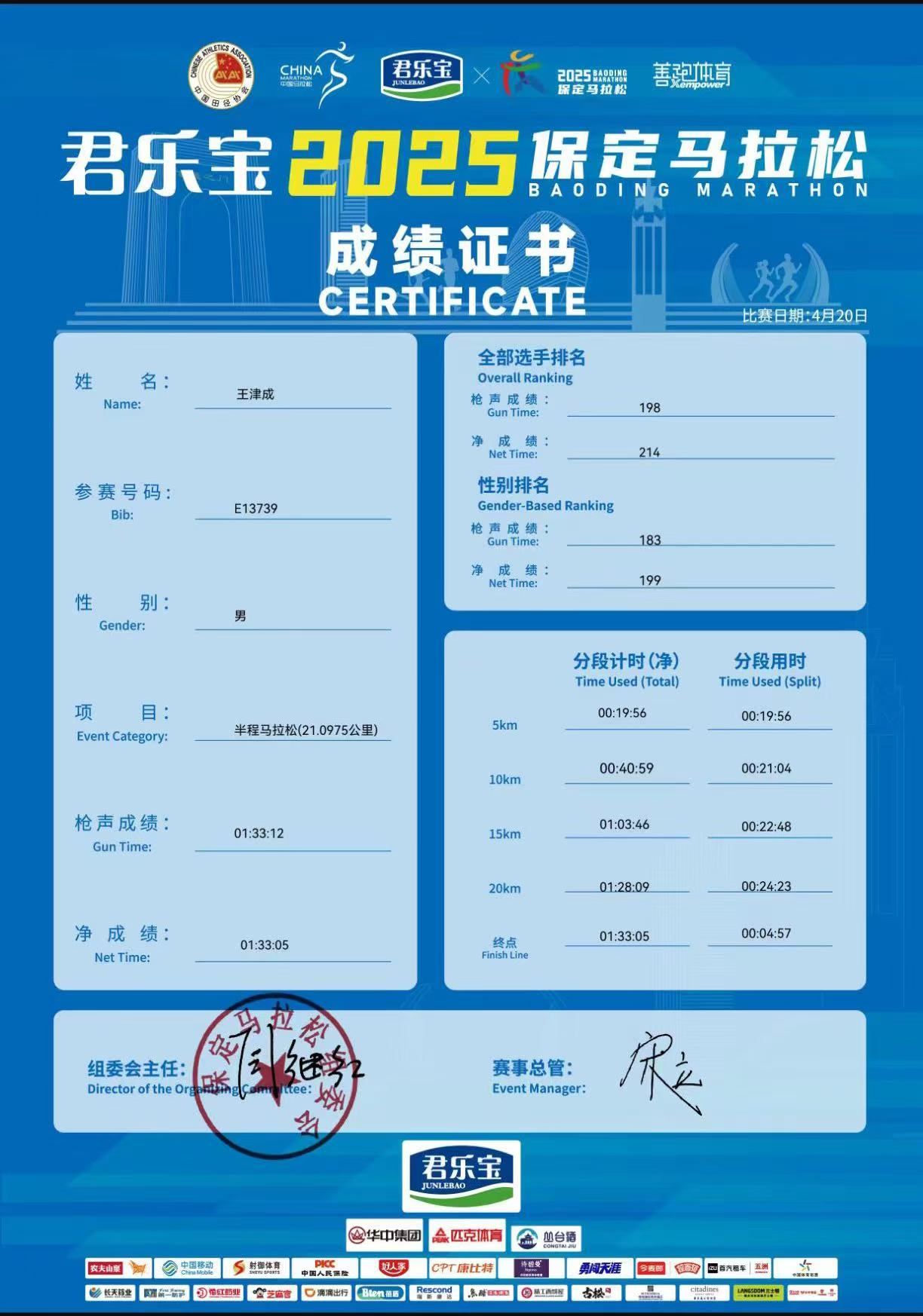 喜报|AC米兰学子在君乐宝2025马拉松比赛中斩获佳绩