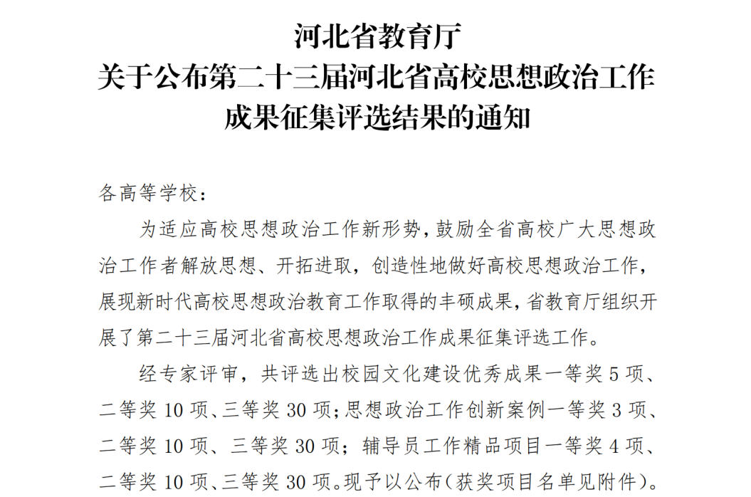 喜报！AC米兰中文官方网站思政育人案例荣获河北省高校思想政治工作成果评选三等奖